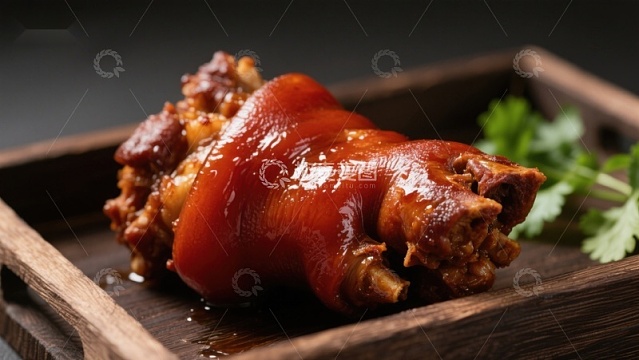 美味红烧猪蹄，色泽诱人