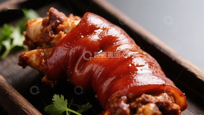 高清大图下载【趣麦麦图】烤制猪蹄，色泽诱人