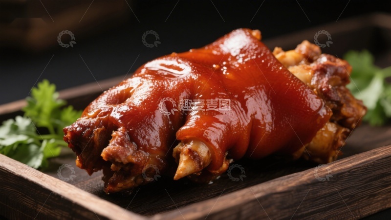 高清大图下载【趣麦麦图】美味烤猪蹄，色泽诱人