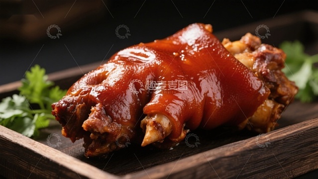 美味烤猪蹄，色泽诱人