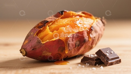 烤红薯配巧克力，甜蜜美味