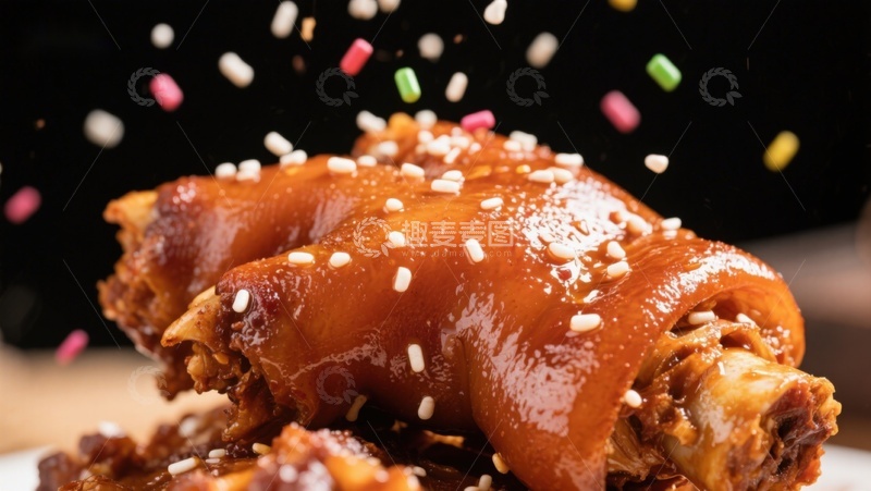 高清大图下载【趣麦麦图】酱香猪蹄撒糖粒