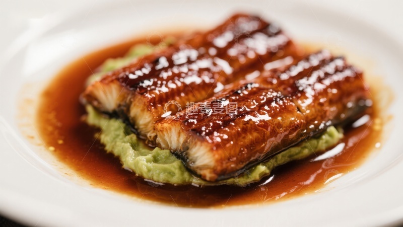 高清大图下载【趣麦麦图】日式鳗鱼蒲烧配芥末酱