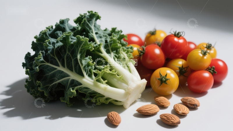 高清大图下载【趣麦麦图】新鲜蔬菜与坚果组合