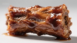 酱汁淋漓的烤肉特写