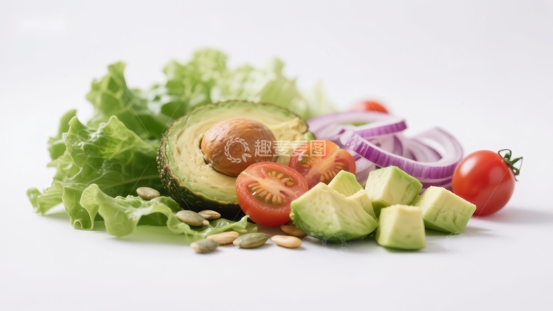 高清大图下载【趣麦麦图】新鲜蔬菜与牛油果切片组合
