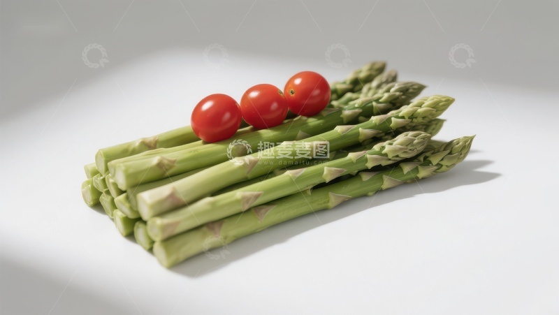 高清大图下载【趣麦麦图】新鲜芦笋配樱桃番茄