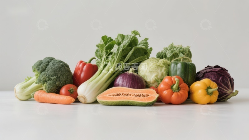 高清大图下载【趣麦麦图】新鲜蔬菜整齐排列