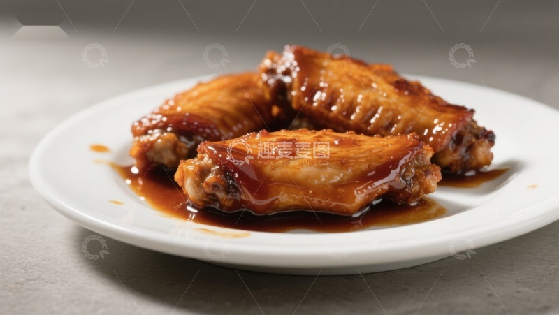 高清大图下载【趣麦麦图】酱汁鸡翅，美味诱人