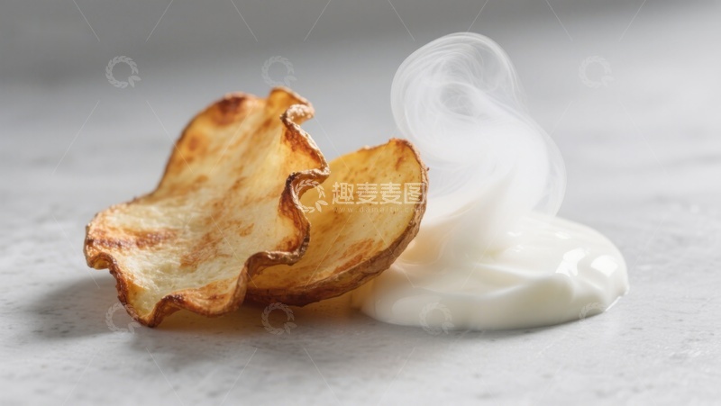 高清大图下载【趣麦麦图】薯片与酸奶油的美味组合