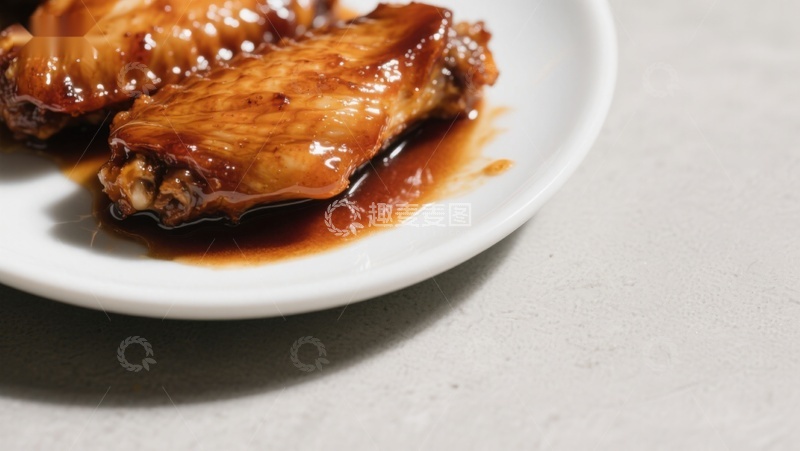 高清大图下载【趣麦麦图】酱汁鸡翅特写