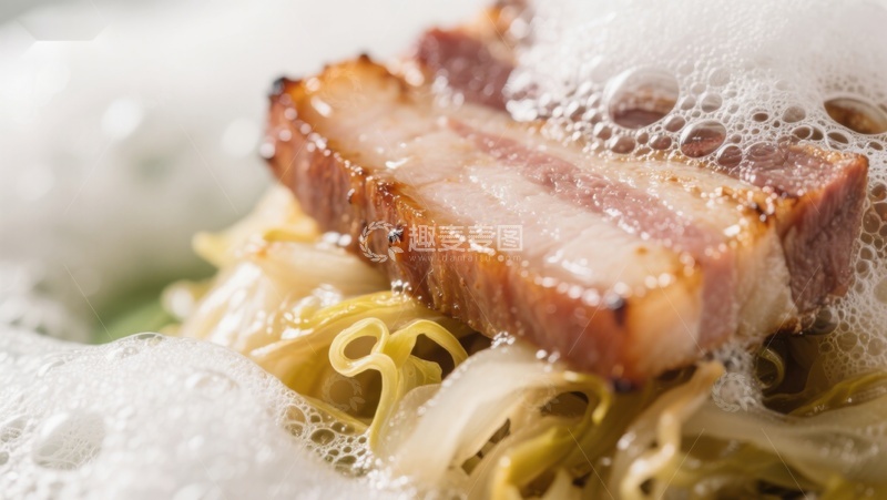 高清大图下载【趣麦麦图】热气腾腾的拉面配五花肉