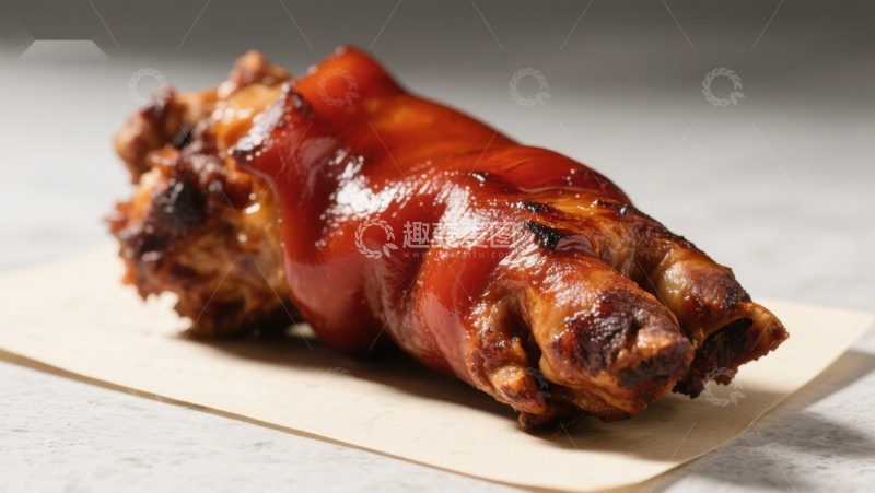 高清大图下载【趣麦麦图】烤制猪蹄，色泽诱人