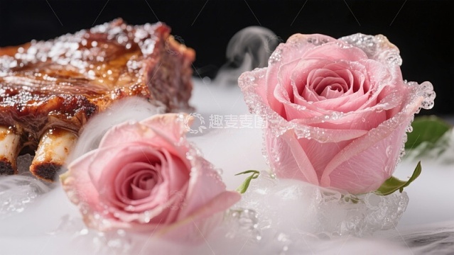 冰镇玫瑰与烤肋骨的创意组合