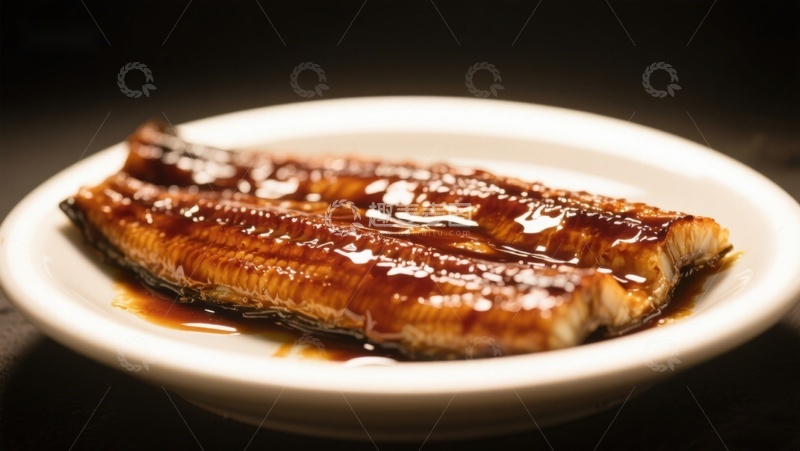 高清大图下载【趣麦麦图】烤鳗鱼配酱汁，摆盘精美