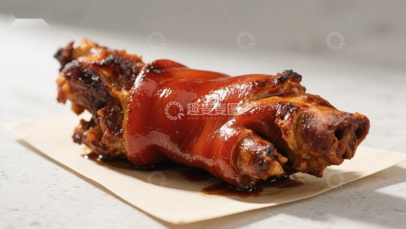 高清大图下载【趣麦麦图】烤制猪蹄，色泽诱人