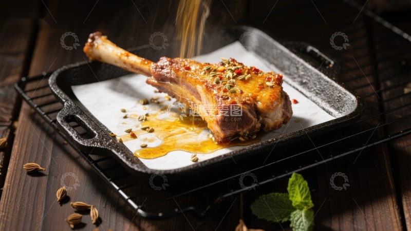 高清大图下载【趣麦麦图】香煎羊排配香料汁