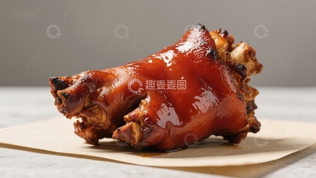 烤制猪蹄，色泽诱人