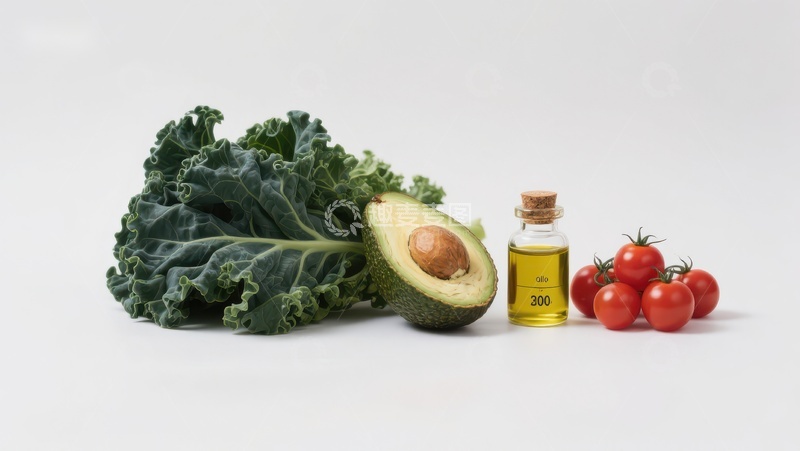 高清大图下载【趣麦麦图】新鲜蔬菜与橄榄油的健康组合