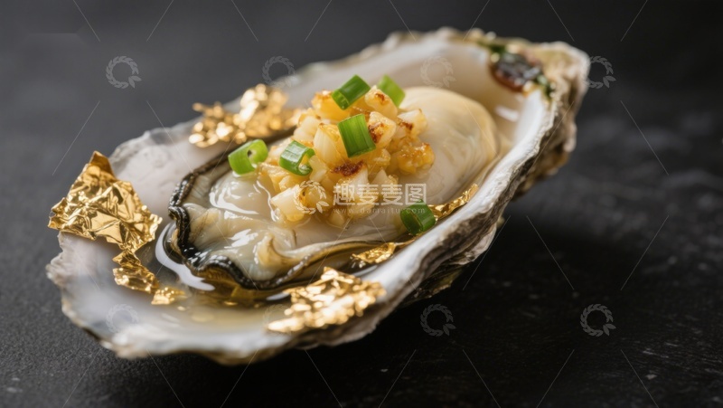 高清大图下载【趣麦麦图】精致生蚝配金箔装饰