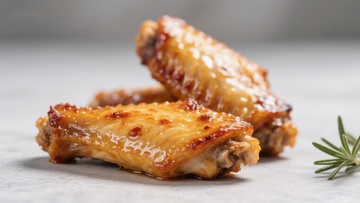 香脆烤鸡翅特写