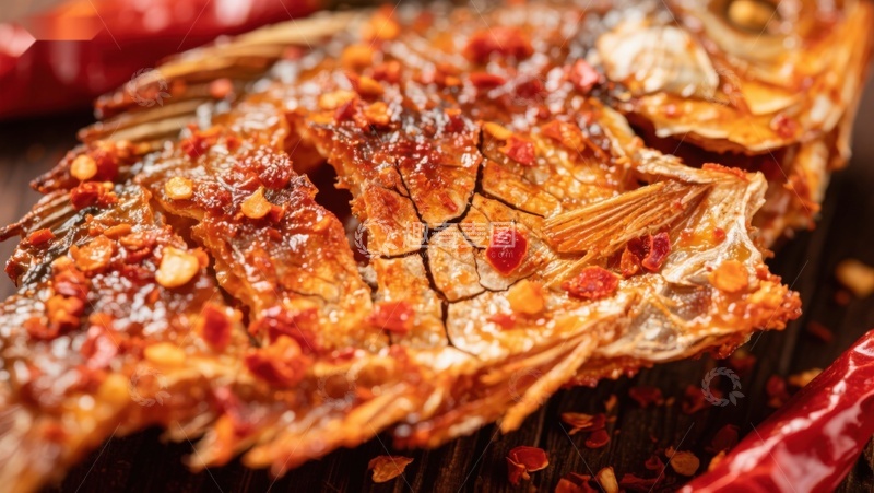 高清大图下载【趣麦麦图】香辣烤鱼，色泽诱人