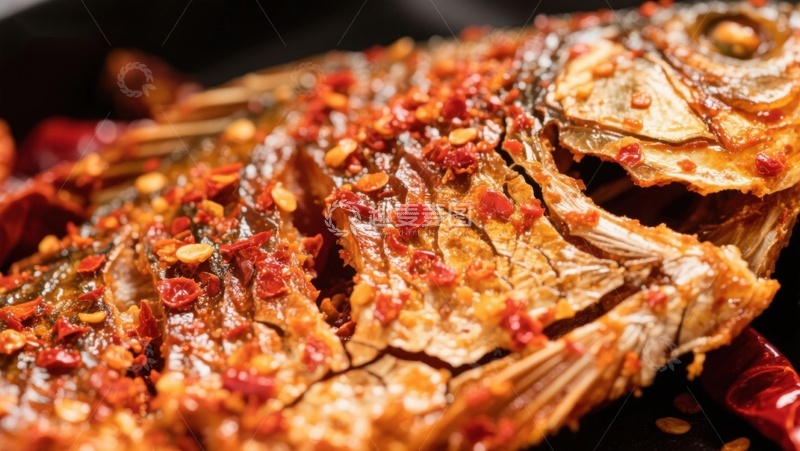 高清大图下载【趣麦麦图】香辣烤鱼，麻辣鲜香诱人