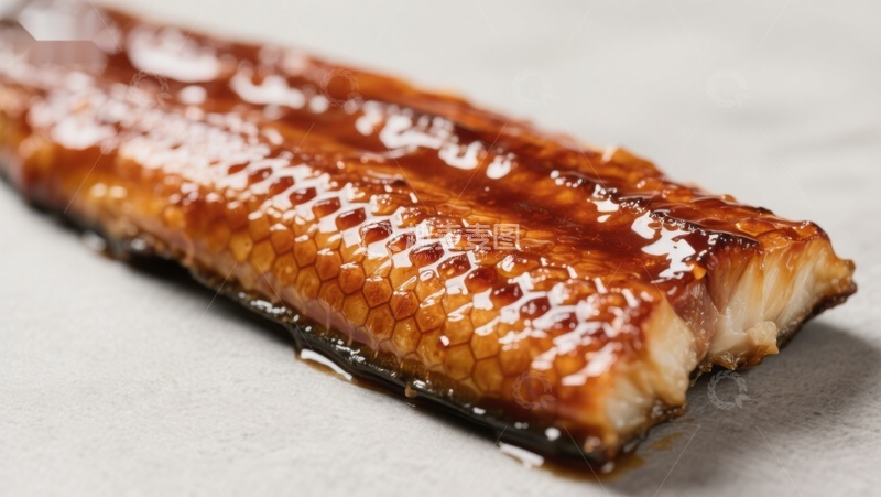 高清大图下载【趣麦麦图】烤鱼片淋酱特写