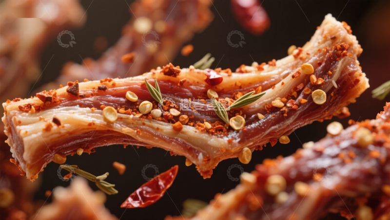 高清大图下载【趣麦麦图】香辣鸭脖特写，诱人美食