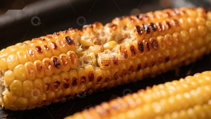 高清大图下载【趣麦麦图】烤制玉米特写