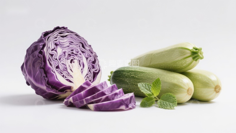 高清大图下载【趣麦麦图】紫甘蓝与西葫芦的清新组合