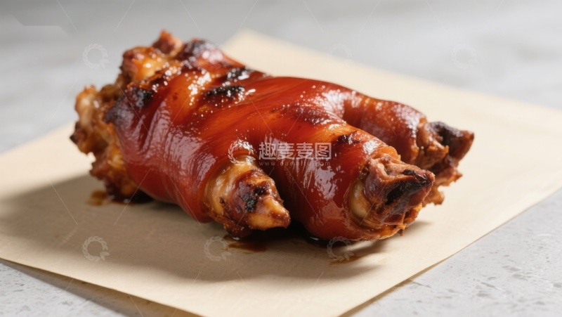 高清大图下载【趣麦麦图】烤制猪蹄，色泽诱人