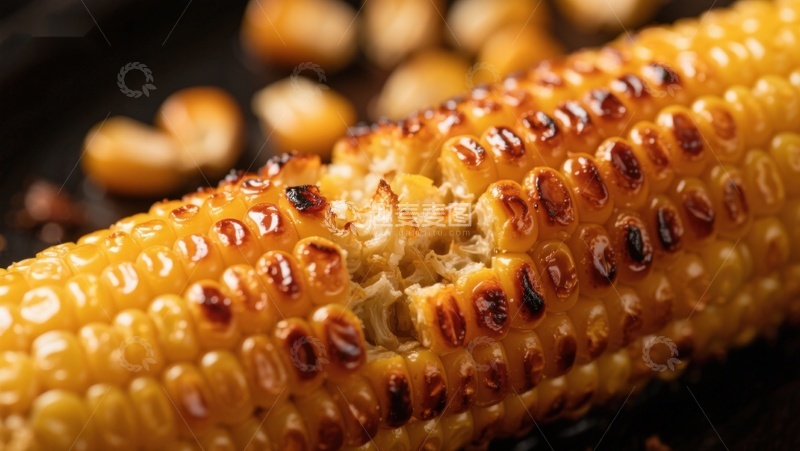 高清大图下载【趣麦麦图】烤制玉米特写