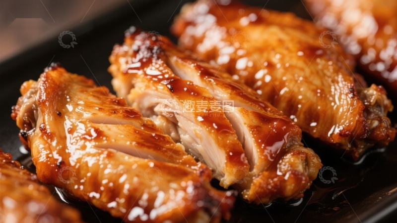 高清大图下载【趣麦麦图】美味烤鸡翅特写