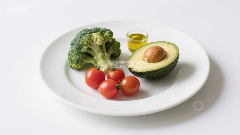 高清大图下载【趣麦麦图】新鲜蔬菜与牛油果的健康搭配