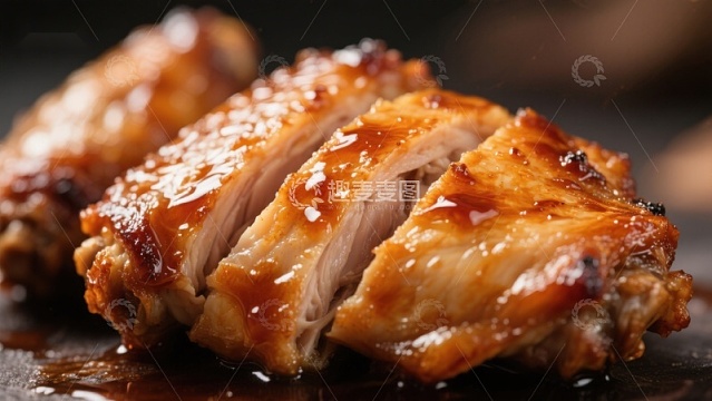 美味烤鸡翅特写