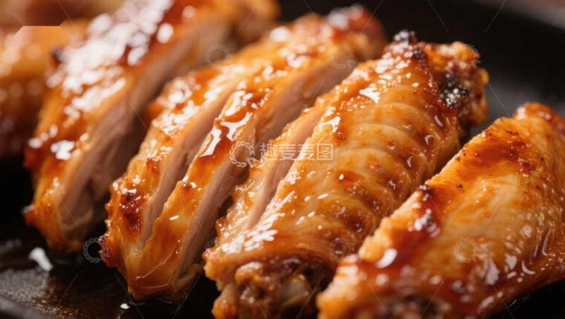 高清大图下载【趣麦麦图】美味烤鸡翅特写