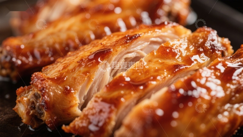 高清大图下载【趣麦麦图】美味烤鸡翅特写