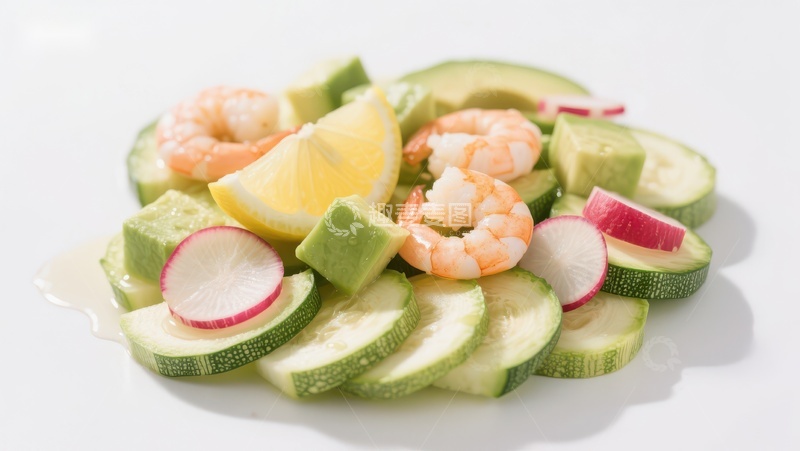 高清大图下载【趣麦麦图】清新虾仁蔬菜沙拉