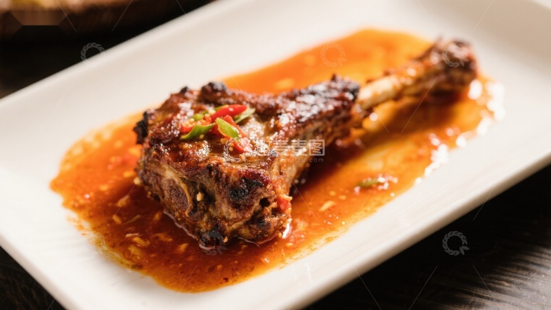 高清大图下载【趣麦麦图】香辣烤鸡腿配浓郁酱汁