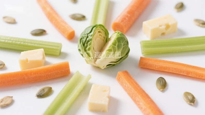高清大图下载【趣麦麦图】新鲜蔬菜与奶酪的健康组合
