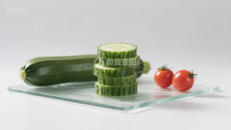 高清大图下载【趣麦麦图】切片黄瓜与樱桃番茄