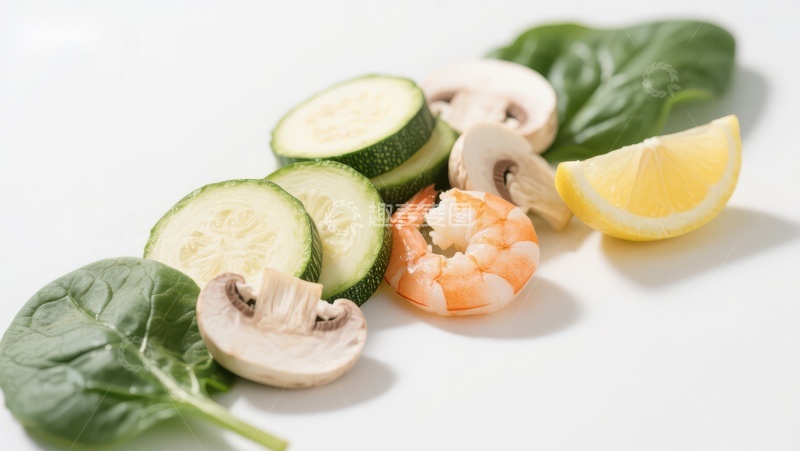 高清大图下载【趣麦麦图】新鲜蔬菜与海鲜的组合