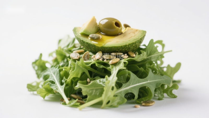 高清大图下载【趣麦麦图】新鲜沙拉配鳄梨橄榄