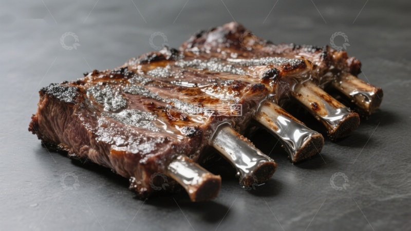 高清大图下载【趣麦麦图】烤制肋排特写