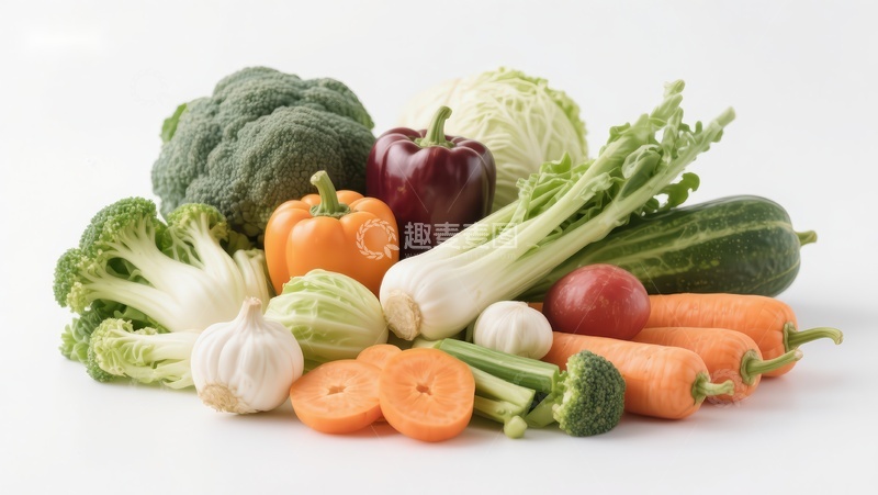 高清大图下载【趣麦麦图】新鲜蔬菜组合展示