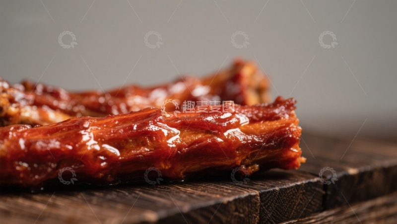 高清大图下载【趣麦麦图】酱汁淋漓的烤肋骨特写