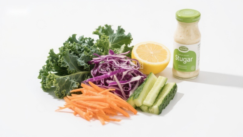 高清大图下载【趣麦麦图】新鲜蔬菜与调味酱组合