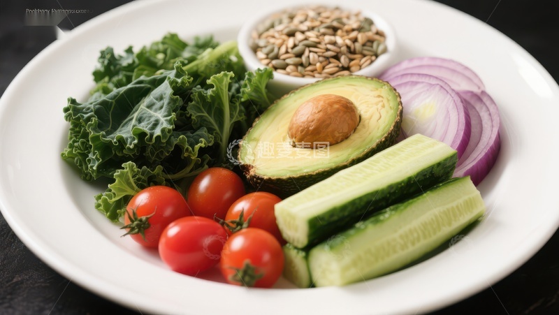 高清大图下载【趣麦麦图】新鲜蔬菜与水果的健康组合