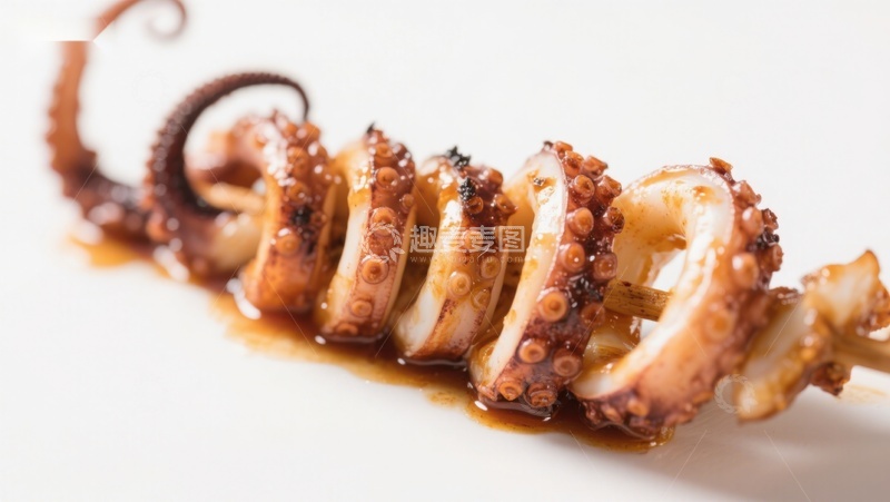 高清大图下载【趣麦麦图】烤制鱿鱼串特写